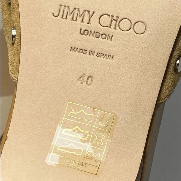 Jimmy Choo Arlia Suede Crystal Buckle Casual Wedge Sandals size 40 - Picture 12 of 13